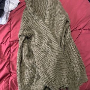 olive green cardigan